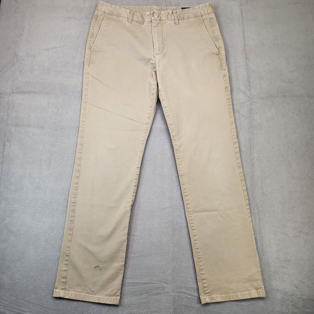 Bonobos Slim Fit Chino Pants Men's 33x30 Beige Khaki Tapered Cotton Stretch